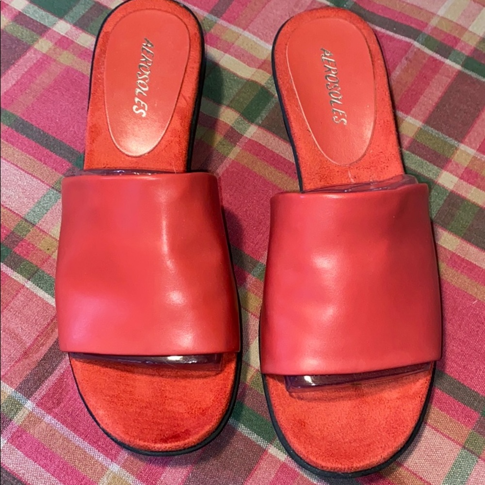 Coral color sandals